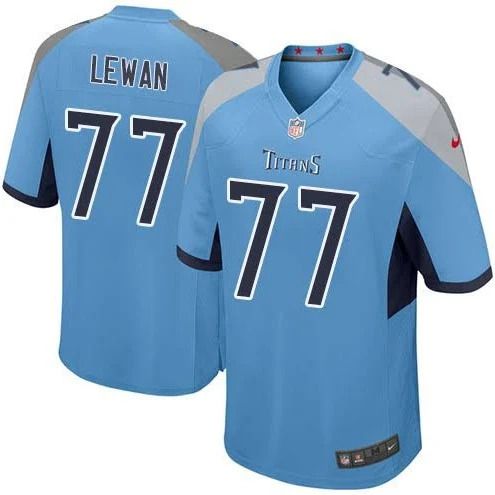 Men Tennessee Titans 77 Taylor Lewan Nike Light Blue Game NFL Jersey